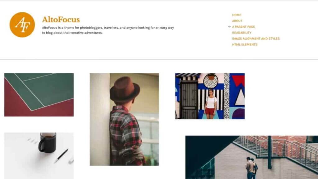 6th comes the altofocus for free wordpress themes for photography websites