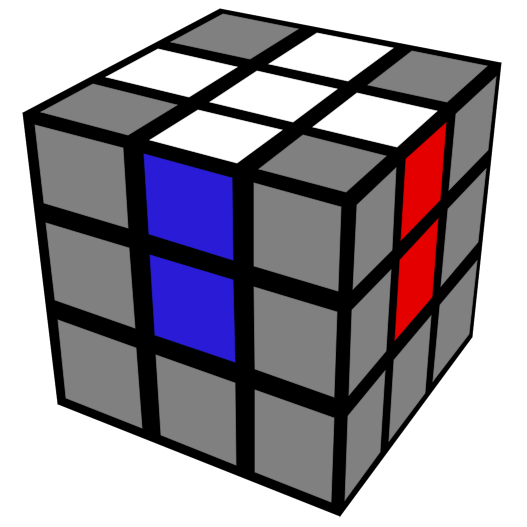a white cross on rubik's cube